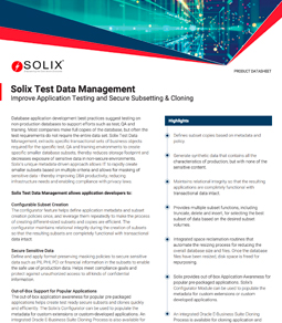 Solix Test Data Management